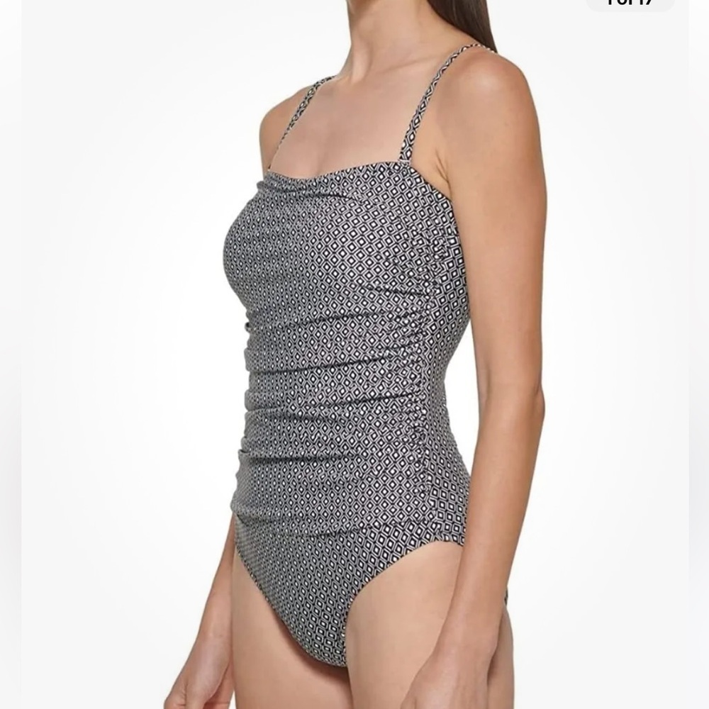DKNY Black White One Piece Swimsuit Size L
